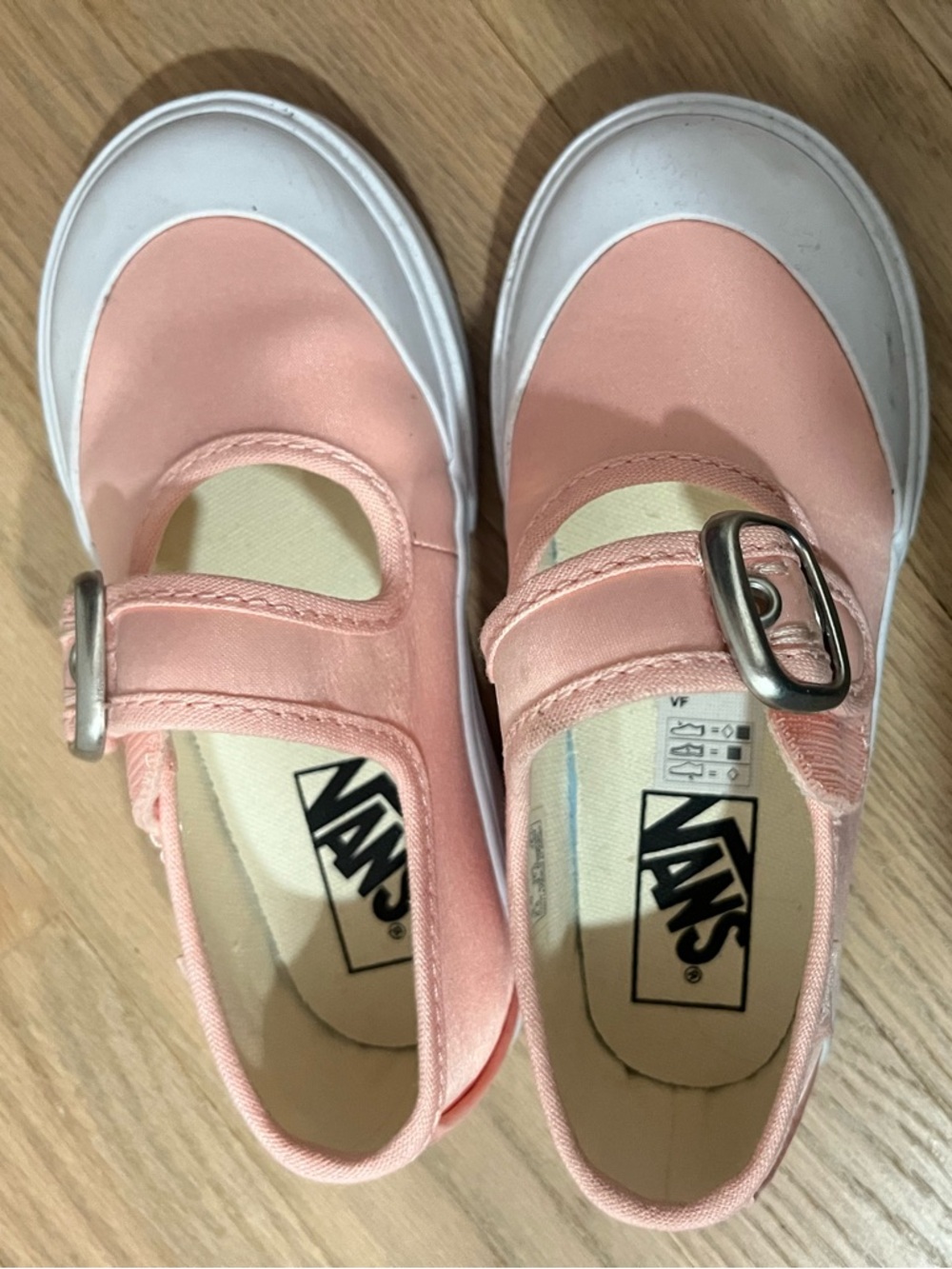 Vans Kids Pink Canvas Mary Jane Sneakers with Buckle